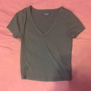 Basic green V-neck shirt